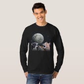 Cats Meowling At Moon Cat   Space Kitten Joke T-Shirt (Vorne ganz)