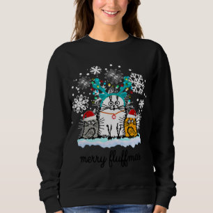 Cats Merry Fluffmas lustige Weihnachtskostüme Sweatshirt
