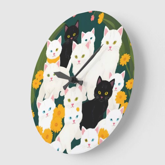 Cats Meup Group Große Wanduhr (Winkel)