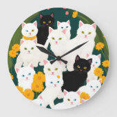 Cats Meup Group Große Wanduhr (Vorderseite)
