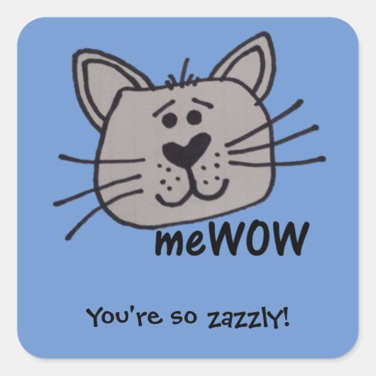 Cat's meWOW Customizable Good Job Sticker Square (Vorderseite)