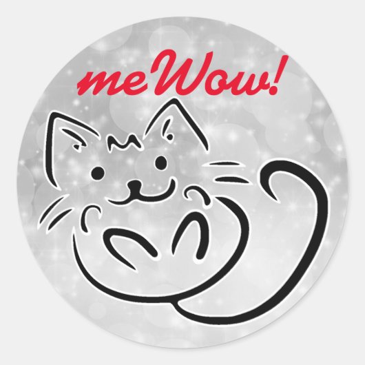 Cat's meWOW sparkle Anpassbare, gute Job-Aufkleber Runder Aufkleber (Vorderseite)