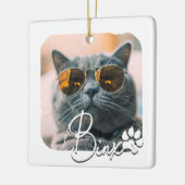 Cat's Modern Simple Cool Grunge Name and Foto Keramikornament (Links)