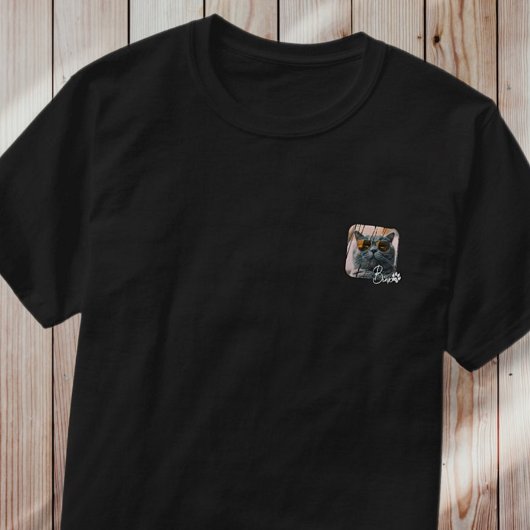 Cat's Modern Simple Cool Grunge Name and Foto T-Shirt