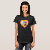 Cat's Modern Simple Playful Heart Name and Foto T-Shirt (Vorne ganz)