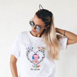 Cats Music Coffee Mein Valentine T-Shirt