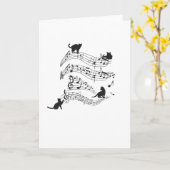Cats Music Score Musical Notes Kitten Funny Karte (Gelbe Blume)