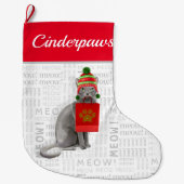 Cat's Name Russian Blue Cat Weihnachten Großer Weihnachtsstrumpf (Vorderseite)