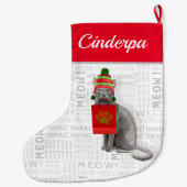 Cat's Name Russian Blue Cat Weihnachten Großer Weihnachtsstrumpf (Rückseite)