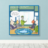 Cats Natural Enemy Funny Canvas Print Leinwanddruck (Insitu (Holzboden))