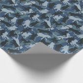 Cats Navy Camouflage Geschenkpapier (Ecke)