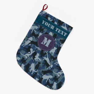 Cats Navy Camouflage Großer Weihnachtsstrumpf