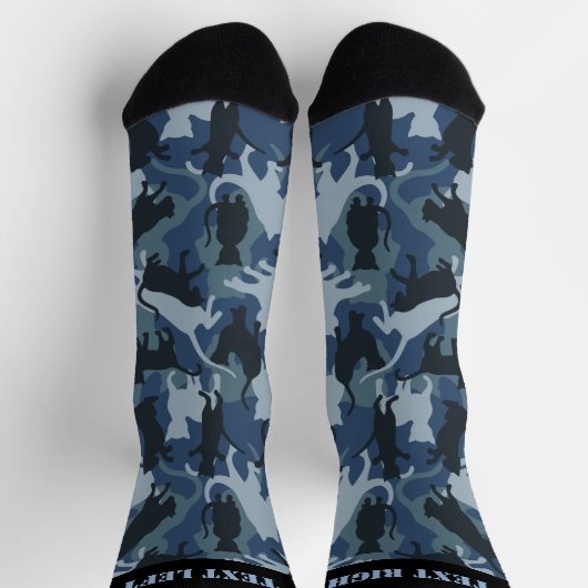 Cats Navy Camouflage Pattern Socken (Oben)