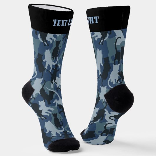 Cats Navy Camouflage Pattern Socken (Gewinkelt)