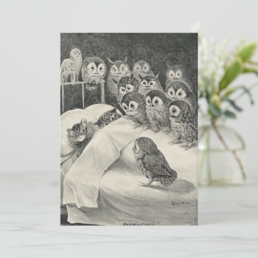 Cats Nightmare. Louis Wain Einladung (Stehend Vorderseite)
