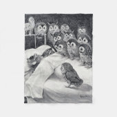 Cats Nightmare Owl Bird, Louis Wain Fleecedecke (Vorderseite)