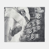Cats Nightmare Owl Bird, Louis Wain Fleecedecke (Vorderseite (Horizontal))