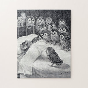 Cats Nightmare Owl Bird, Louis Wain Puzzle
