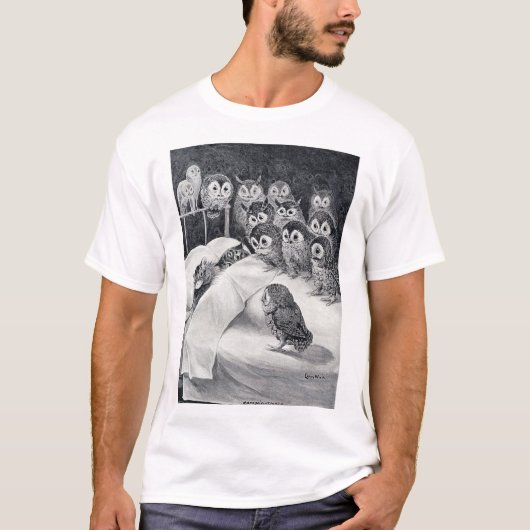 Cats Nightmare Owl Bird, Louis Wain T-Shirt (Vorderseite)
