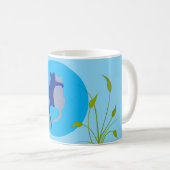 Cats on Blue Coffee Mug – Simple Cat Art Kaffeetasse (VorderseiteRechts)