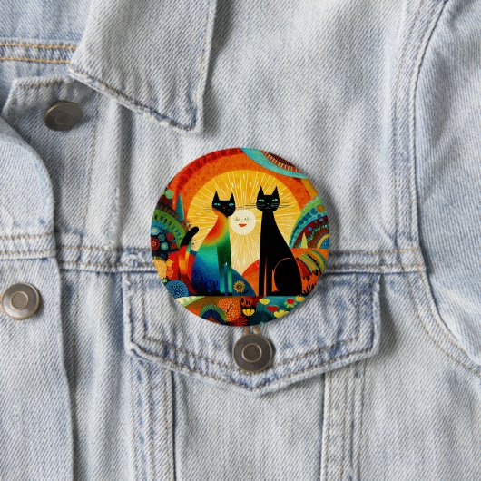 Cats on Bright and Colorful Background, Button (Beispiel)
