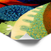 Cats on Bright and Colorful Background, Poster (Ecke)