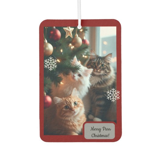 Cats Ornate Tree, Image Text, Customize,  Autolufterfrischer (Vorderseite)