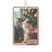 Cats Ornate Tree, Image Text, Customize,  Autolufterfrischer (Rückseite)