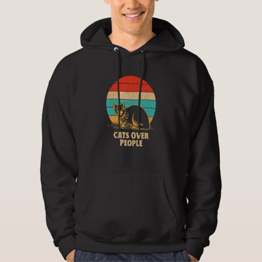 Cats Over People Introvert Cat Antisocial Kitten Hoodie (Vorderseite)