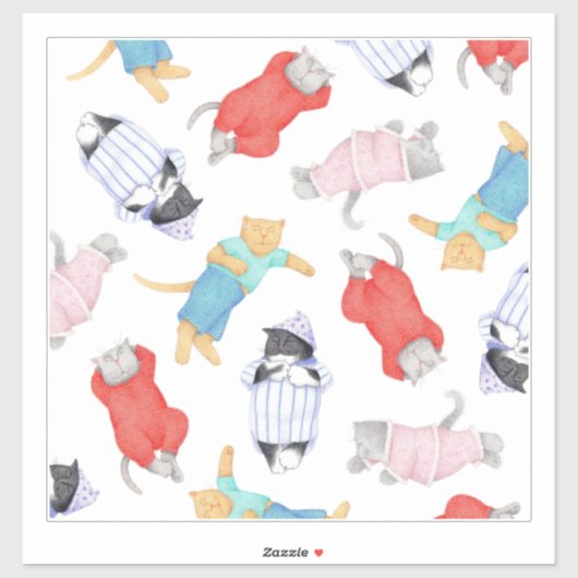 CATS PAJAMAS 14x14 Vinyl Sticker (Blatt)
