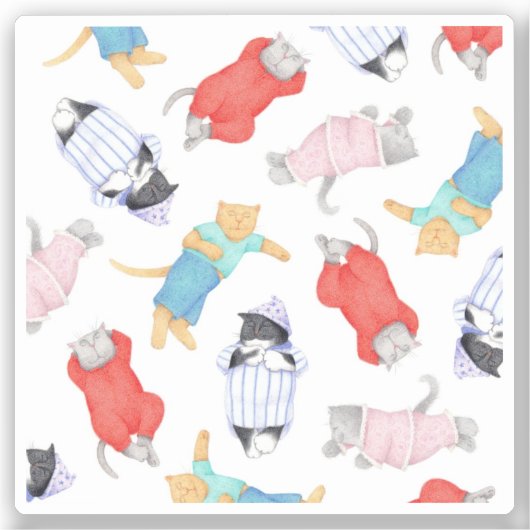 CATS PAJAMAS 2x2 Vinyl Sticker (Vorderseite)