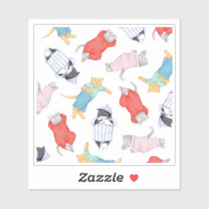 CATS PAJAMAS 4x4 Vinyl Sticker