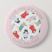 CATS PAJAMAS Child ID Button - Rosa (Vorderseite)