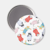 CATS PAJAMAS Round Magnet (Vorderseite/Rückseite)