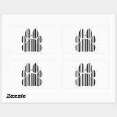 CATS PAW BAR CODE Felines Barcode Print Pattern Rechteckiger Aufkleber (Blatt)
