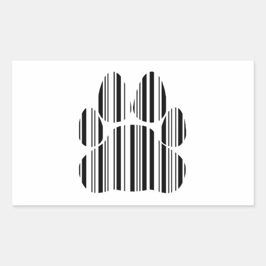 CATS PAW BAR CODE Felines Barcode Print Pattern Rechteckiger Aufkleber (Vorderseite)