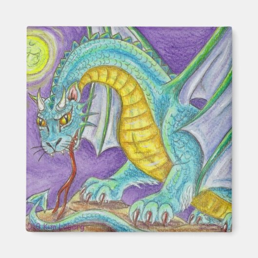 Cats Paw Dragon Fantasy Art Magnet (Vorne)