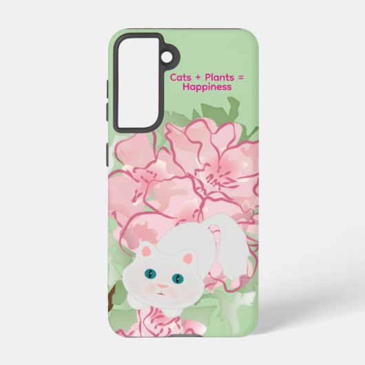 Cats & Plants Galaxy Case – Green Samsung Galaxy Hülle (Rückseite)