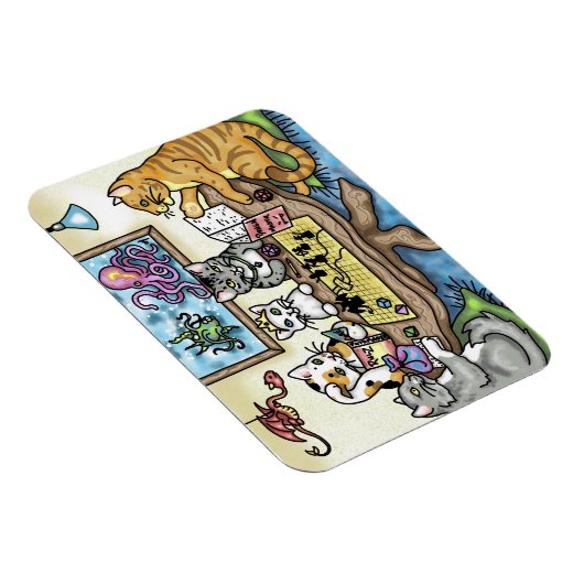 Cats Playing Pathfinder von Carrie Michael Magnet (Rechte Seite)