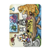 Cats Playing Pathfinder von Carrie Michael Magnet (Vertikal)