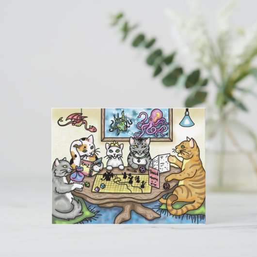 Cats Playing Pathfinder von Carrie Michael Postkarte (Stehend Vorderseite)