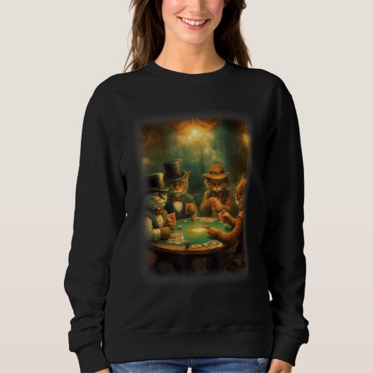 Cats Playing Poker A Friend in Need  Cat  1 Sweatshirt (Vorderseite)