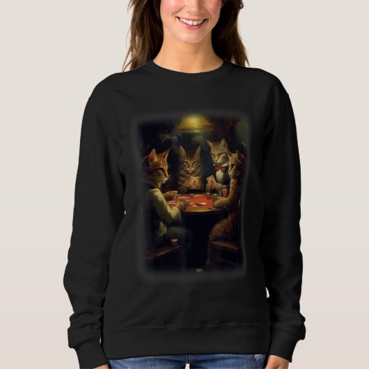 Cats Playing Poker A Friend in Need Cat 2 Sweatshirt (Vorderseite)