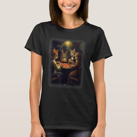 Cats Playing Poker A Friend in Need Cat 2 T-Shirt (Vorderseite)