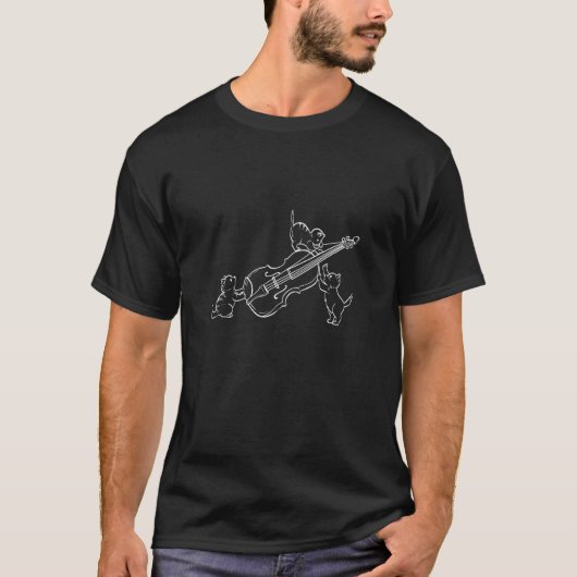 Cats Playing Violin Music Artist T-Shirt (Vorderseite)