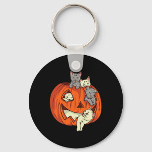 Cats Pumpkin Carvin Kürbislaterne Cat Halloween C Schlüsselanhänger