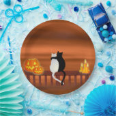 Cats Pumpkins Candles Halloween Pappteller (Party)