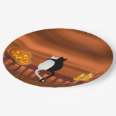 Cats Pumpkins Candles Halloween Pappteller (Schrägansicht)