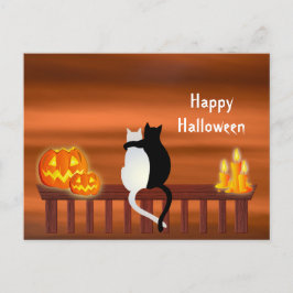 Cats Pumpkins Candles Halloween Postcard Postkarte