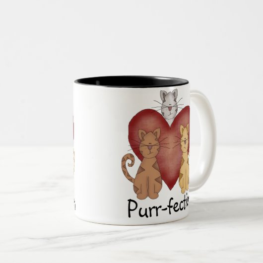 Cats Purr-fection Zweifarbige Tasse (VorderseiteRechts)